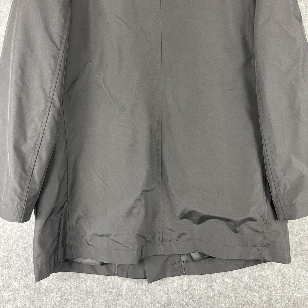 Vintage Banana Republic Factory Trench Coat Mens Large Black Water Resistant - Picture 16 of 16